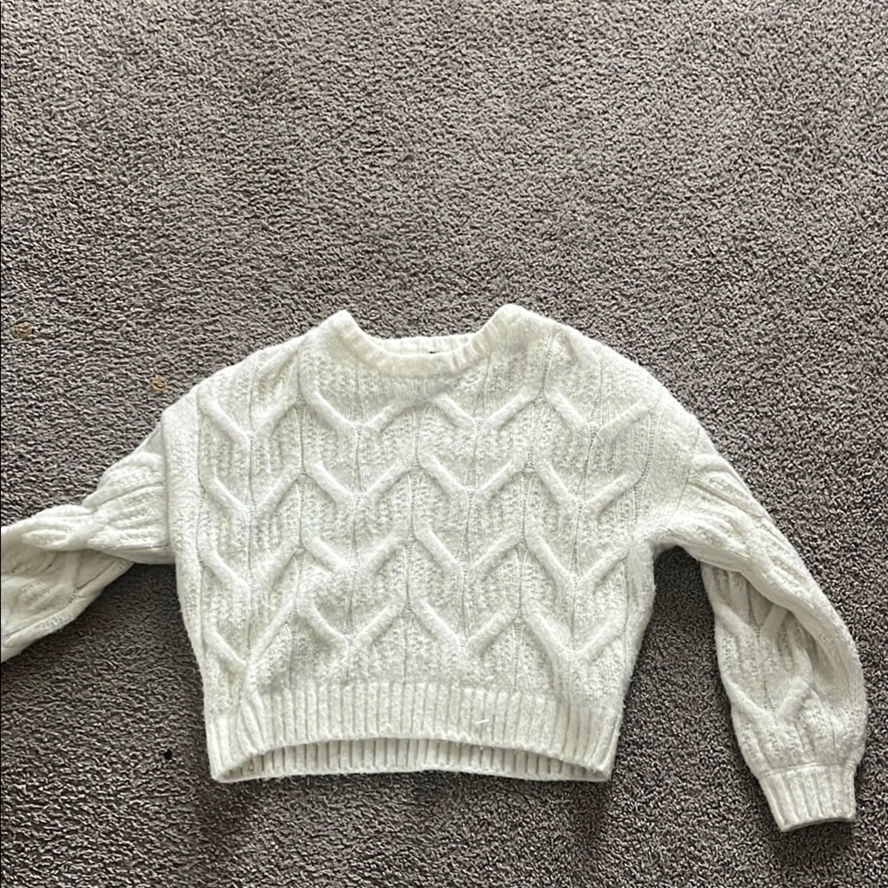 Cozy White Cable Knit Sweater
